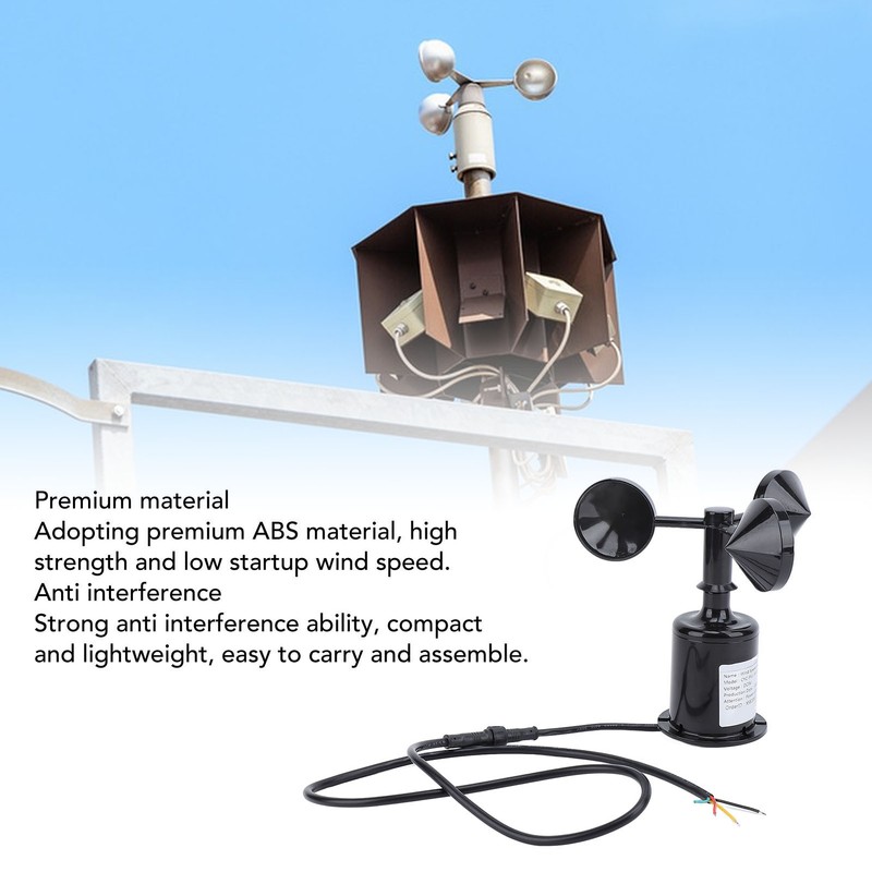 Wind Speed Monitoring Sensor with 0.8m Cable 3 Blade High