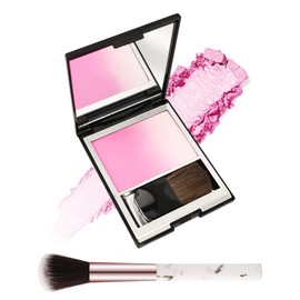 Blush Powder for Cheeks,Gradual Shimmer Pink Blusher Palette with Brush,Lightweight Buildable Color Blush Hightlighter Powder,Longlasting Waterproof Facial Makeup,Christmas Gift for Women Girl-01#