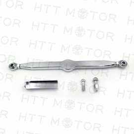 HTTMT MT288-014 - Enganche de cambio de engranajes de aluminio chapado en cromo compatible con Harley CVO Electra Glide Fat Boy Heritage Softail ajustable de 300 mm a 330 mm