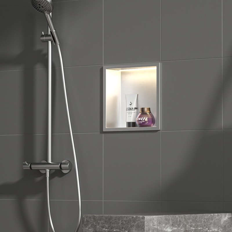 Bernkot Led Shower Niche 12" X 12" Brushed 304 Stainless