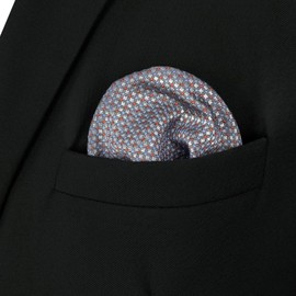 S&W SHLAX&WING Mens Pocket Square Patterned Multicolor Grey Blue Handkerchiefs Large Size