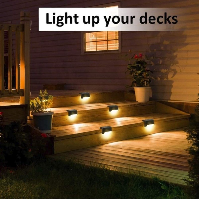 Yanhao 4 Pcs Solar Light, Outdoor Deck Light, Warm Color,
