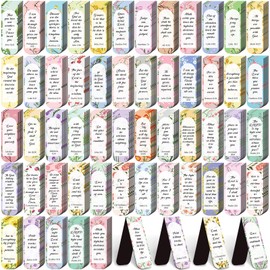 100 Pack Flower Bible Magnetic Bookmarks Christian Magnet Bookmark Clips for Women Men Book Lovers Bible Page Markers for Teachers Students Reading School Office Home, Printing on 2 Side