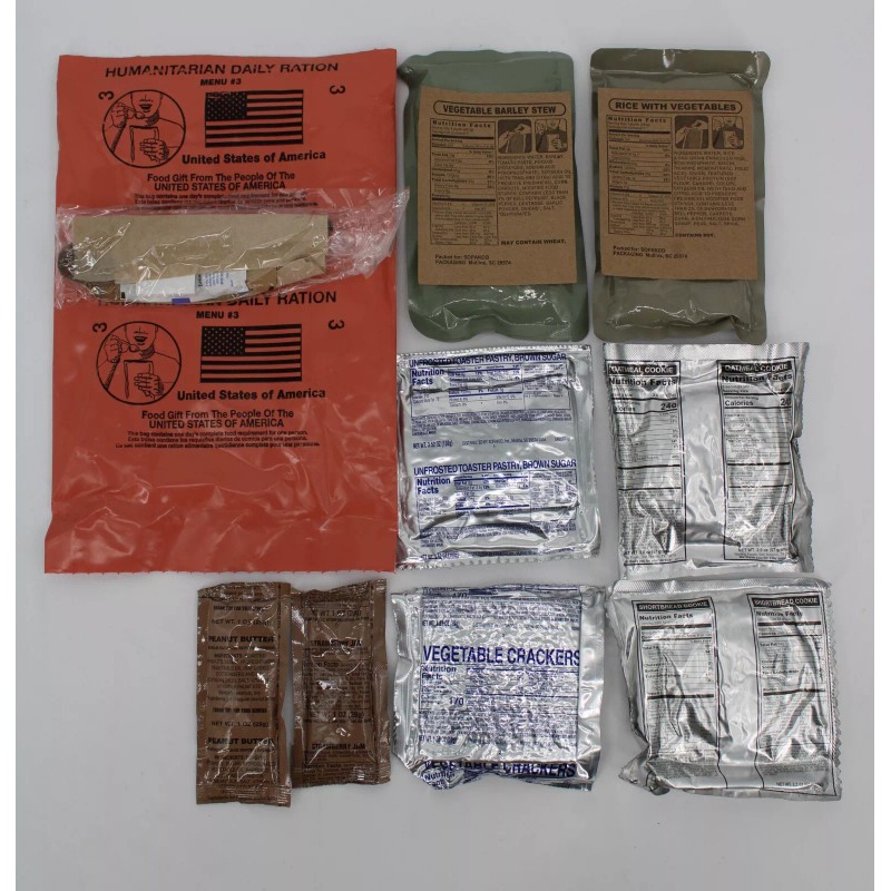 Sopakco/Wornick MRE Meal Cases - HUMANITARIAN DAILY RATION - RANDOM