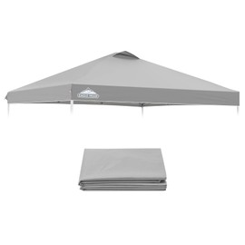 EAGLE PEAK Replacement Canopy Cover with Air Vent for 10x10 Pop Up Canopy Tent, Top ONLY, Light Gray