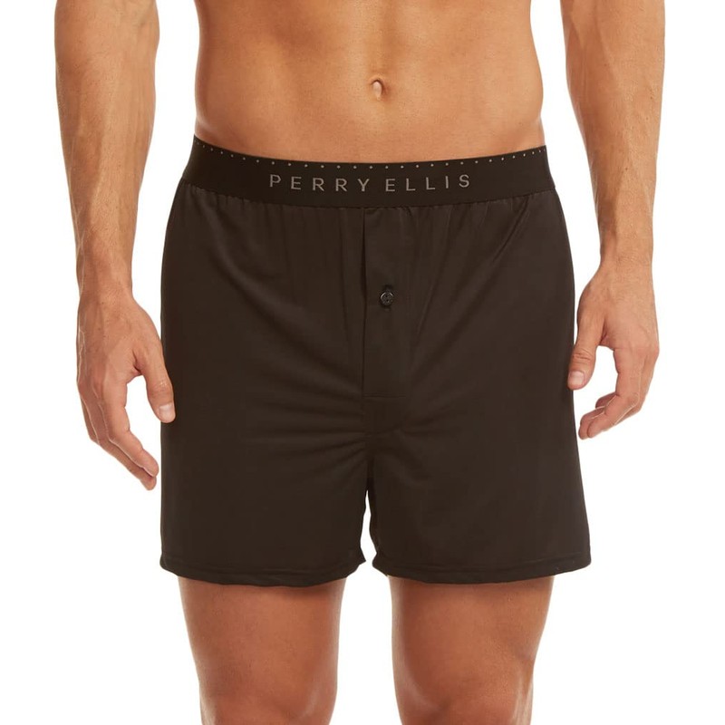Perry Ellis Men’s Tailored Soft Luxe Solid Boxer Briefs Underwear