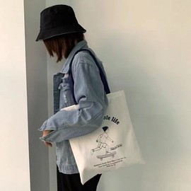 Imported 2025 New Canvas Eco Tote Bag for Women, Korean Style All-Match Mori 18 Free Size / Style 1 10ea