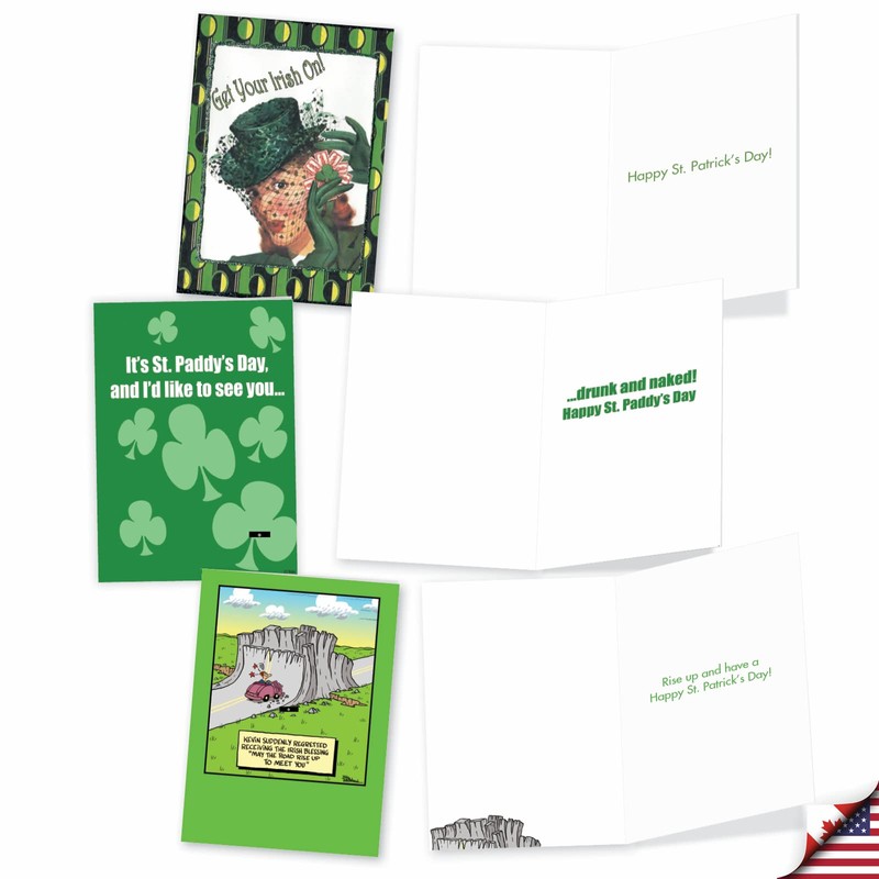 NobleWorks 10 Assorted Box Set Funny St. Patrick's Day Greeting