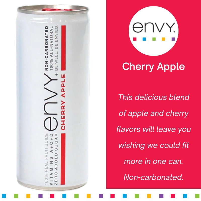 Envy Non-Carbonated 100% Fruit Juice, Cherry Apple 8 oz (Case