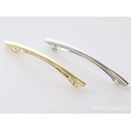 JewelVOX Women's Barrette, Large, Simple, Thin, Line, Semi-Matte, Pipe, Metal, Hair Accessory, Gold