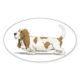CafePress Basset Hound Oval Car Bumper Sticker