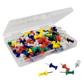 50 Pcs Push Pins for Bulletin Board, Thumb Tacks for Stick PIns, Cork Board, Office, Wall Hanging (50, Mixcolor)
