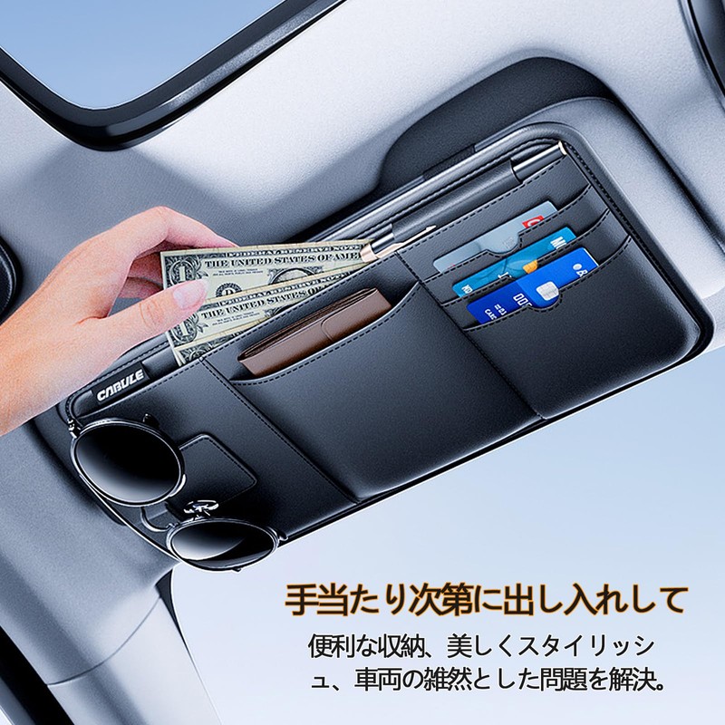 Raksonic Car Glasses Holder, Sun Visor Pocket, Car Glasses Clip,