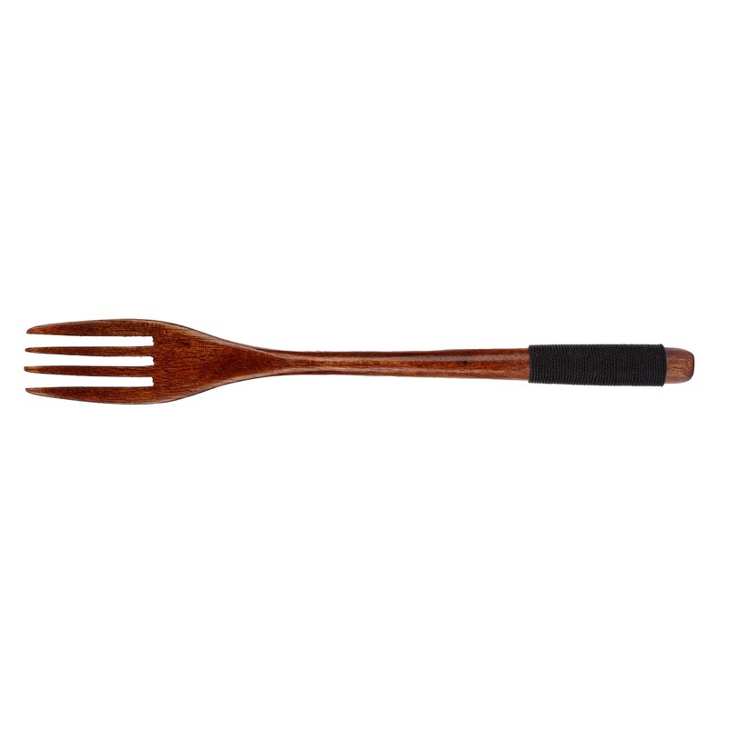 Wooden Dinner Fork, 8.9 inch Japanese Style Reusable Solid Wooden