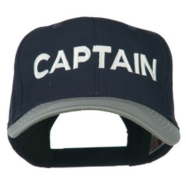 e4Hats.com Captain Embroidered Cotton Twill Cap - Grey Navy OSFM