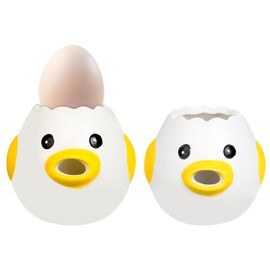 Egg Separator Chicken, Ceramic Egg Separator, Creative Egg Yolk Separator Made of Ceramic, Ideal for Kitchen, Baking and Camping, Perfect Kitchen Gadgets for Every Home, Yellow