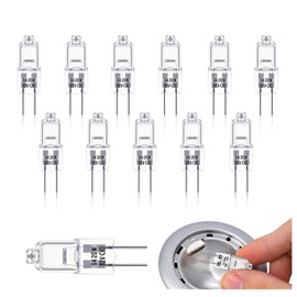 YAFIYGI 12 Pack Halogen Light Bulb 2 Pin G4 12V 20W JC Type Bi-Pin Light Clear Small Base Long Lifetime Dimmable 3000K Halogen Bulbs for Under Cabinet and Ultra Lasting Xenon Bulbs