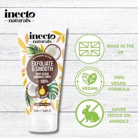 INECTO Revitalising Coconut Body Scrub 150ml, 100% Natural Nourishing Skin Exfoliating Scrub, Rich in Natural Minerals for All Skin Types, Enriched with Coconut Oil