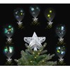 infactory Christmas Tree Toppers: LED Poinsettia Tree Topper with Projector,