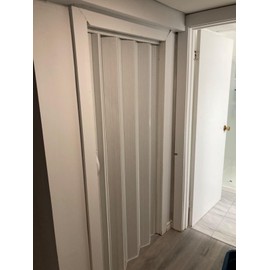 Portable Home Accordion Closet Doors Interior,Multifold Sliding Bifold Doors,PVC Retractable Compact Accordion Folding Door for Indoors,Office White 48in*80in(White, 48in*80in)