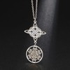 TEAMER Metatron Cube Witch Knot Pendant Necklace Double Amulet Protection