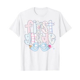 1st Grade Preppy Coquette Bow Girly Back To School Girl Kids T-Shirt