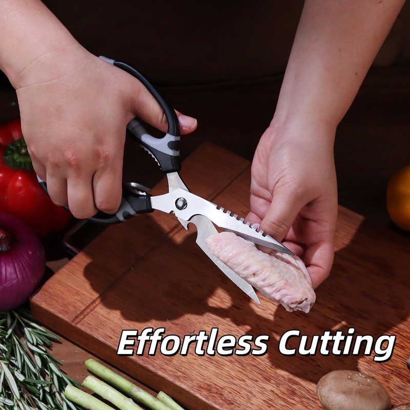 Sharp Kitchen Scissors Detachable with Soft Comfort Handle,Dishwasher Safe Cooking,
