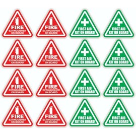 Stickers Decals Decorative 16 Pack - Fire Extinguisher First Aid Kit on Board Vinyl Stickers Decals 2inch