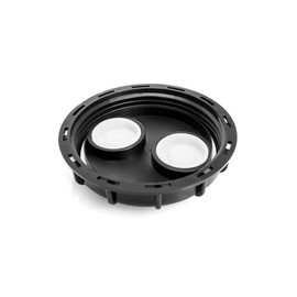 QWORK IBC Tote Tank Cap, 4 Pack 6.5 inches High Chemical Resistance IBC Tank Lids Cover with Double Vent Holes, IBC Tank Fitting Plastic Lid, Fine Thread, Black
