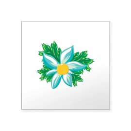 CafePress Flower Leaves Floral Sticker Square Bumper Sticker Car Decal