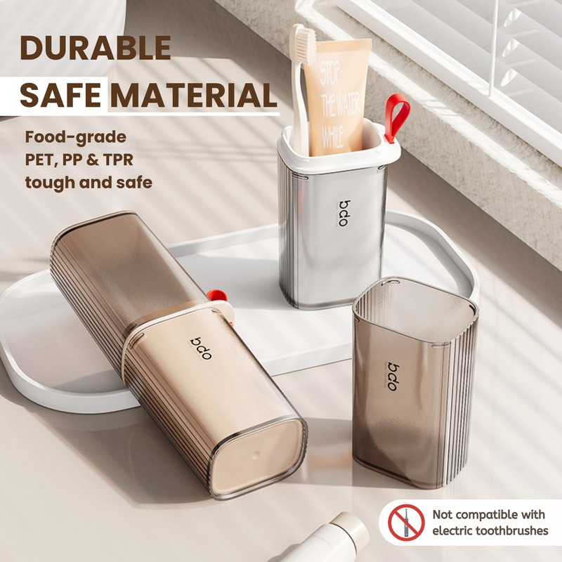 Toothbrush Case, Toothbrush Holder and Rinse Cup, Large Capacity Toothbrush