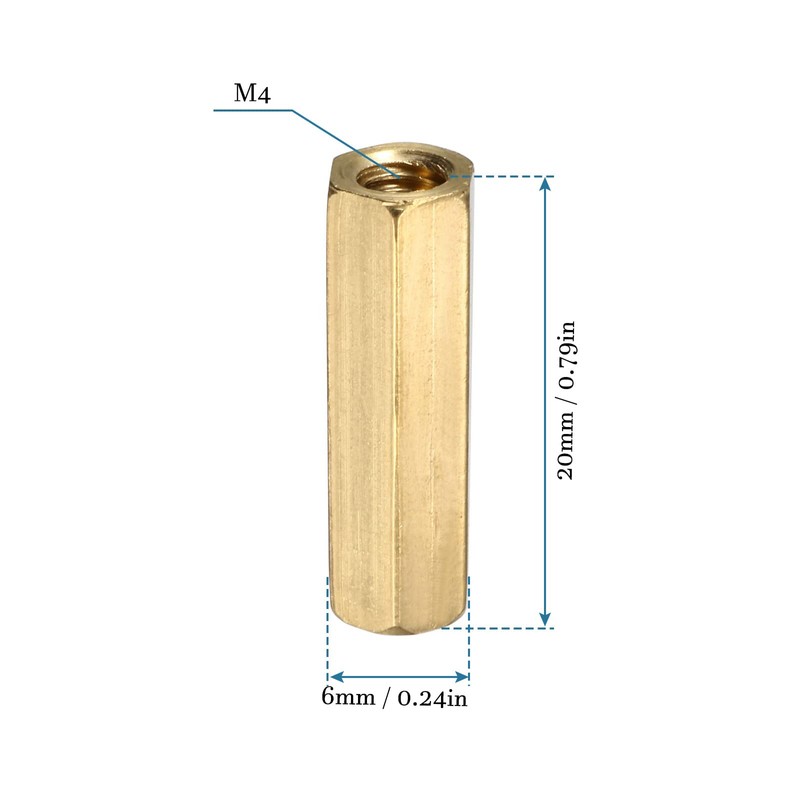 QUARKZMAN Pack of 25 M4 x 20 mm Hexagonal Spacers