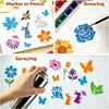 Papryn 72 Pcs Flower Stencils Set for Crafts Reusable Flower
