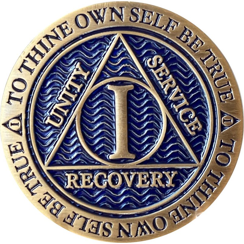 1 Year AA Medallion Reflex Antique and Blue Color Bronze