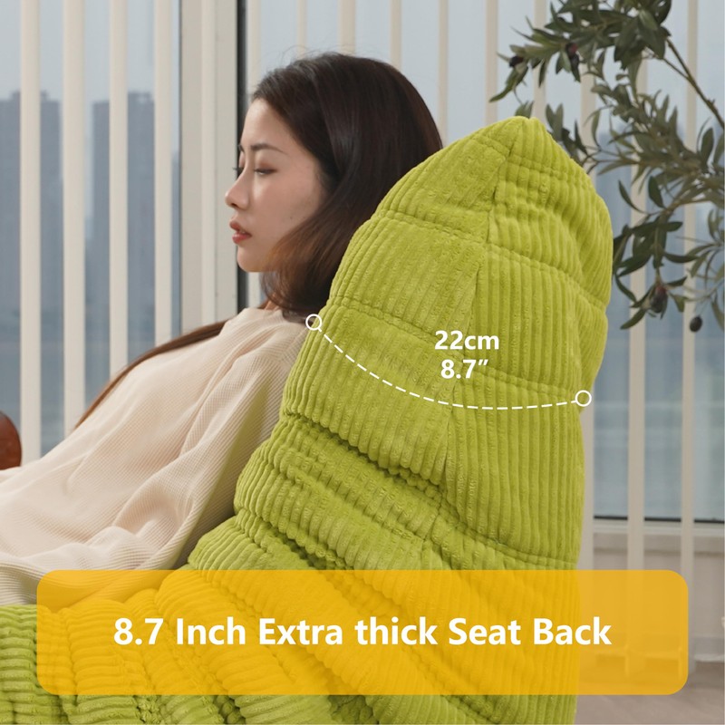 N&V Fireside Chair, Mid Century Armless Floor Sofa, Soft Premium