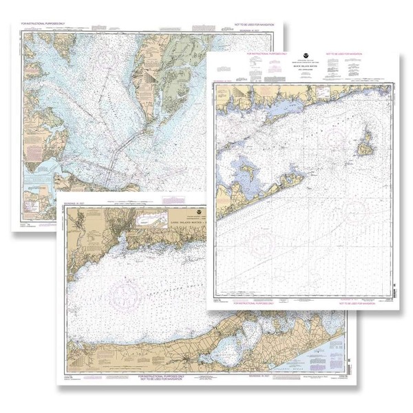Paradise Cay Publications, Inc. NOAA Training Chart 3-Pack - Includes One Each 12221, 13205, and 12354 Charts