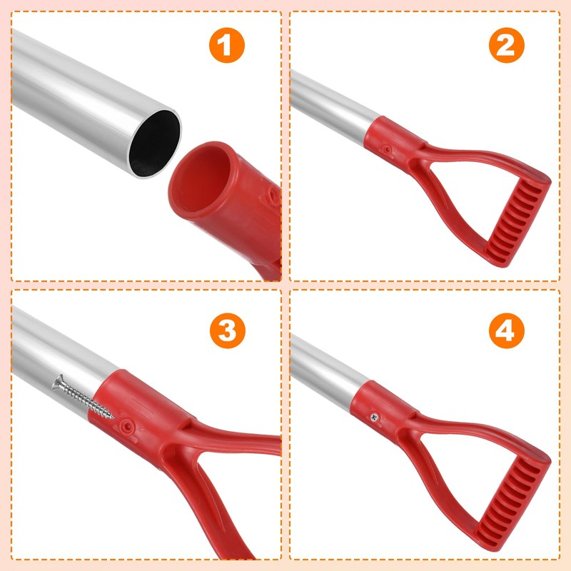 HARFINGTON Shovel D Grip Handle 1-1/4""(32mm) Inner Dia. ABS Plastic