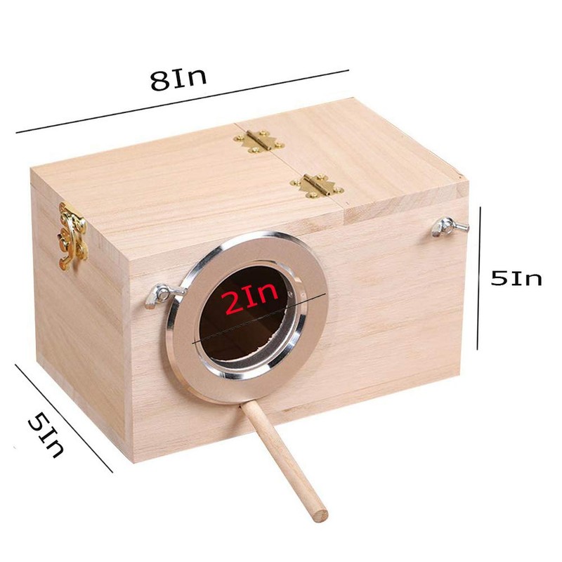 Parakeet Nesting Box, Bird Nest Breeding Box Cage Wood House
