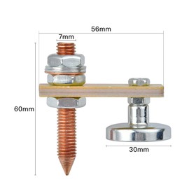 Worldity 2 Pcs Magnetic Welding Head and Clamps with Large Suction, Copper Tail Welding Accessories Stability Clamps