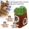 Sloth Trunk Holes Toys for Dog Squeaky Plush Toys Hide