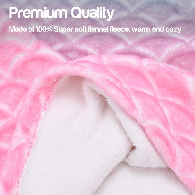 Catalonia Classy Mermaid Tail Blanket, Soft Warm Plush Fleece Sleeping