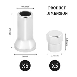 5 Sets TR414AC Chrome Valve Stem Caps Kit,Chrome Tire Valve Caps for Car Tire Stems Repair,Universal TPMS Rubber Chrome Valve Stem Covers Car Accessories for Most Cars Trucks