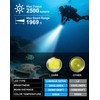 Dive Light, 2500 Lumen Underwater Flashlight, IPX8 Waterproof Diving Flashlight