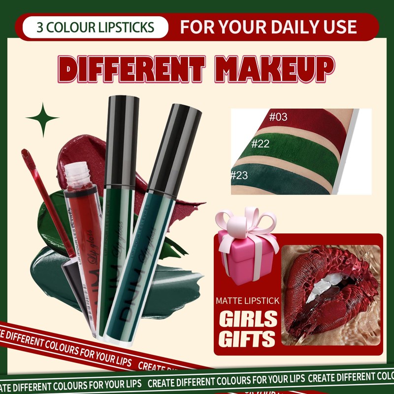 Desing Wish Set of 3 Lipstick Set, Lip Gloss, 24