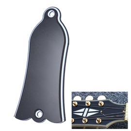 Xtahdge 2 Hole Bell Shaped PVC Truss Rod Cover Plate Scroll Plate for Gibson LP SG Flying V ES Guitar Black