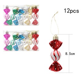 HERZWILD Herzwild 12 x Christmas Tree Decorations Candy Pendants Christmas Decoration Pendant Candy Ornaments (Colour-B)