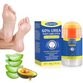 60% Urea Foot Cream Stick with 2% Salicylic Acid – Solid Callus Care Balm for Rough Heels, Dry Feet, Hands & Knees – Easy-to-Use Mess-Free Formula, 1.