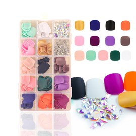 BeauFairy Toe Nail Tips, Nail Tips For Extensions, Full Cover Fingernails, Acrylic Press on Nails Tips, Soft Gel Fake Nails Tips, Soak Off Fake Toe Nail, for Nail Tips Art Salons and Home DIY, 001