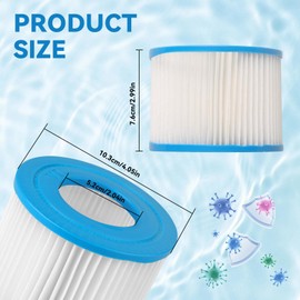 Pack of 4 Filter VI, Filter Cartridges VI for Pool Filter Pool Type VI Filter VI for Pool Replacement Whirlpools Filter Cartridges Accessories for Best-Way, Lay-Z-Spa Palm Springs Vegas