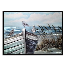 SYGALLERIER Hand Crafted Metal Wall Art - 24x16 inch Aluminum Plate Painting with Coastal Sailboat Design for Living Room, Bedroom, Bathroom, and Outdoor Decor